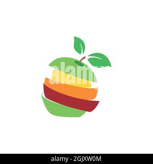 stylish apple logo icon flat vector concept graphic simple stylish design Stock Vector