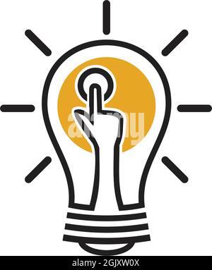 Bulb lamp electric logo design inspiration vector template Stock Vector
