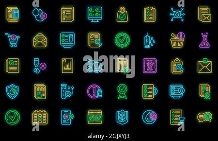 Regulated products icon. Outline regulated products vector icon neon color on black Stock Vector