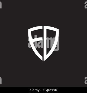 FD letter initial icon logo design vector illustration template Stock Vector
