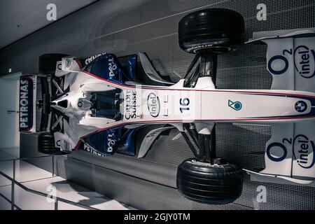 Munich/ Germany - May, 24 2019:  Formula One car of BMW Sauber team in BMW Museum/ BMW Welt. BMW Sauber was the 2nd F1 team in 2007 and the 3rd in 200 Stock Photo