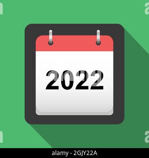 2022 calendar flat icon, title page of calendar for 2022 in flat style, vector Stock Vector