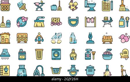 Housewife icon. Outline housewife vector icon thin line color flat isolated on white Stock Vector