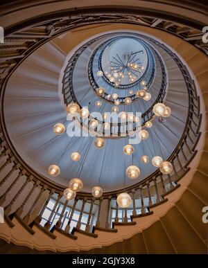 Beautiful Architectural designed staircase in central London Stock Photo