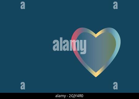 an abstract illustration of heart with multicolor shade on blue background Stock Photo