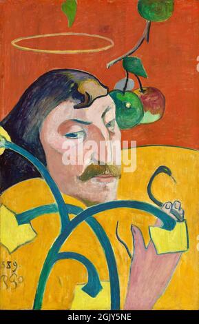 Paul Gauguin - Self Portrait with Help and Snake Stock Photo