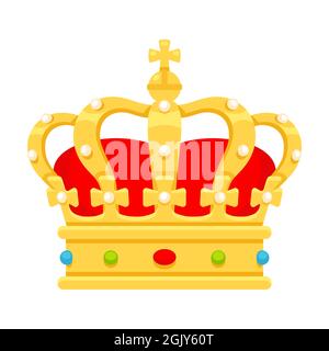 Dutch royal crown icon, Crown of the Netherlands. Flat cartoon vector clip art illustration. Stock Vector