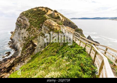 O Vicedo, Spain. Punta Socastro a headland in the Galician northern coast og Galicia also known as O Fucino do Porco (the pig's snout) Stock Photo