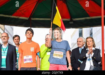 Flemish Minister for Youth, Media and Brussels Affairs Benjamin Dalle and Interior Minister Annelies Verlinden pictured during the 41st edition of the Stock Photo