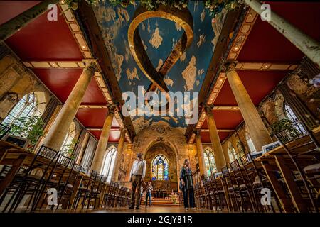 People look around the interior of the grade II listed St Michael on the Mount Without church in Bristol, during 'Bristol Open Doors' weekend, where visitors can join tours of, usually unseen, interiors of buildings across the city. Picture date: Sunday September 12, 2021.