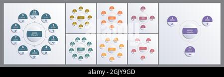 Sets of multicolored templates for infographics Stock Vector