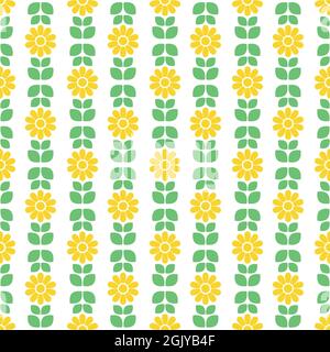 Simple flower seamless pattern design Stock Vector