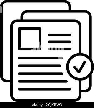 Job documents icon outline vector. Business document. Office design Stock Vector