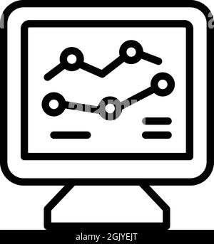 Digital online diagram icon outline vector. Web business. Internet strategy Stock Vector
