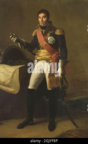 Marshal André Masséna, Duke of Rivoli et Prince  of Essling. Napoleon's trusted Maréchals. Napoleon only promoted his men by merit, not by their title, which gave him a formidable army during the Napoleonic Wars. Painting by Edme-Adolphe Fontaine. Masséna was the son of a shopkeeper. Stock Photo