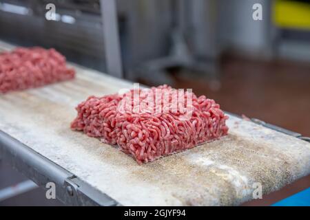 meat and grinder. Minced meat and meat grinder. Meat grinder machine  chopping uncooked ground meat Stock Photo - Alamy