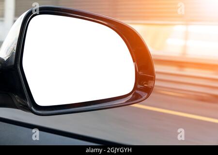 Close Up Front View Of Rearview Mirror Of A Car With Blank Copy Space, On  Road Scene Background. Stock Photo, Picture and Royalty Free Image. Image  50029425.