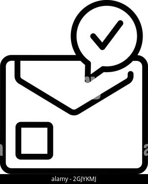 Voting envelope icon outline vector. Vote ballot. Election box Stock Vector