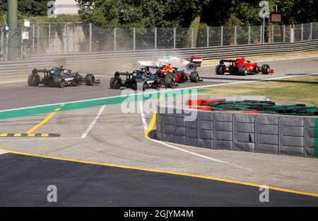 Monza, Italy. 12th Sep, 2021. start of the race, depart, during the Formula 1 Heineken Gran Premio D'italia 2021, Italian Grand Prix, 14th round of the 2021 FIA Formula One World Championship from September 9 to 12, 2021 on the Autodromo Nazionale di Monza, in Monza, Italy - Photo DPPI Credit: DPPI Media/Alamy Live News Stock Photo