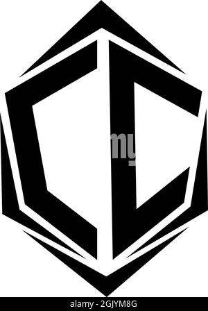 Initial CC logo design, Initial CC logo design with Shield style, Logo business branding. Stock Vector