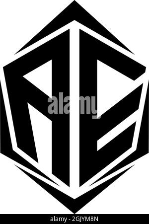 Initial AE logo design, Initial AE logo design with Shield style, Logo business branding. Stock Vector