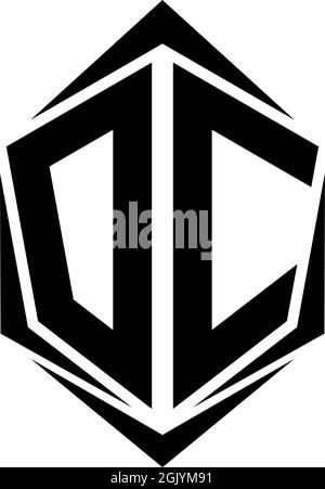 Initial DC logo design, Initial DC logo design with Shield style, Logo business branding. Stock Vector