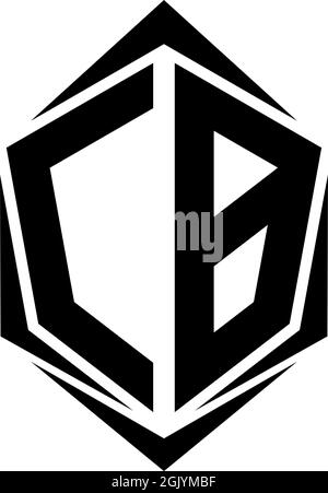 Initial CB logo design, Initial CB logo design with Shield style, Logo business branding. Stock Vector