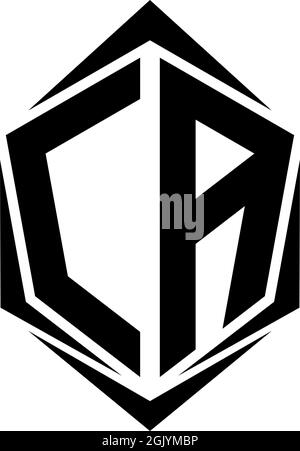 Initial CA logo design, Initial CA logo design with Shield style, Logo business branding. Stock Vector