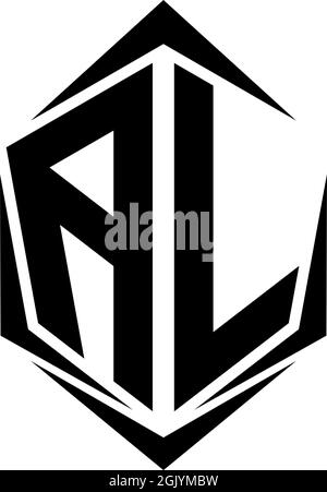 Initial AL logo design, Initial AL logo design with Shield style, Logo business branding. Stock Vector