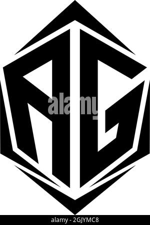 AG initial gaming logo with shield and star style design 15901785 Vector  Art at Vecteezy