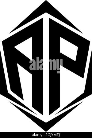 Initial AP logo design, Initial AP logo design with Shield style, Logo business branding. Stock Vector