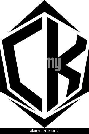 Initial CK logo design, Initial CK logo design with Shield style, Logo business branding. Stock Vector