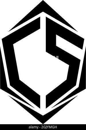 Initial CS logo design, Initial CS logo design with Shield style, Logo business branding. Stock Vector