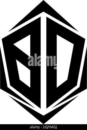 Initial BD logo design, Initial BD logo design with Shield style, Logo business branding. Stock Vector