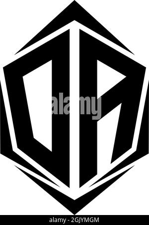 Initial DA logo design, Initial DA logo design with Shield style, Logo business branding. Stock Vector