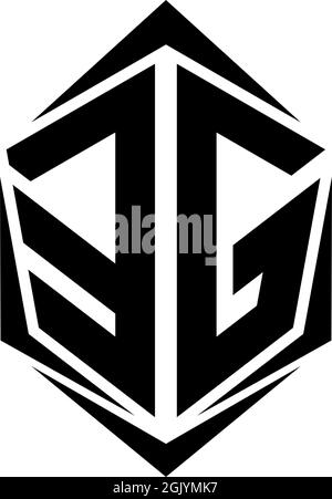 Initial EG logo design, Initial EG logo design with Shield style, Logo business branding. Stock Vector