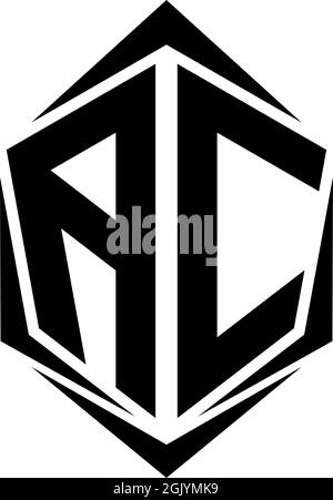 Initial AC logo design, Initial AC logo design with Shield style, Logo business branding. Stock Vector