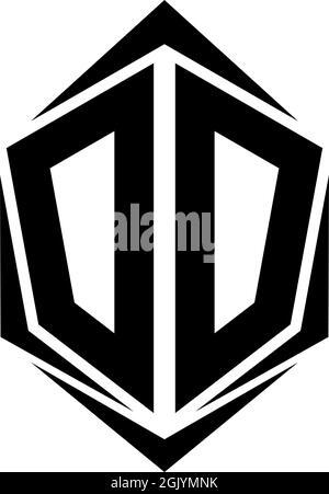 Initial DD logo design, Initial DD logo design with Shield style, Logo business branding. Stock Vector