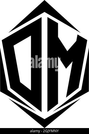 Initial DM logo design, Initial DM logo design with Shield style, Logo business branding. Stock Vector