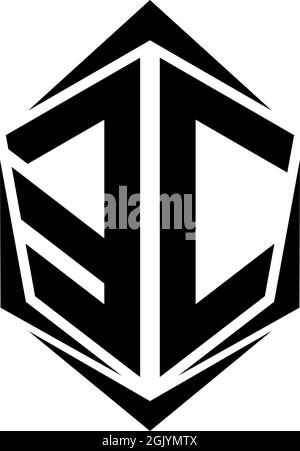 Initial EC logo design, Initial EC logo design with Shield style, Logo business branding. Stock Vector