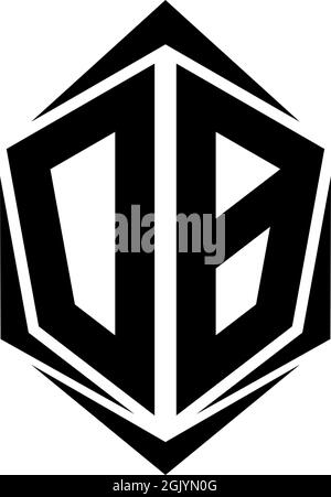 Initial DB logo design, Initial DB logo design with Shield style, Logo business branding. Stock Vector