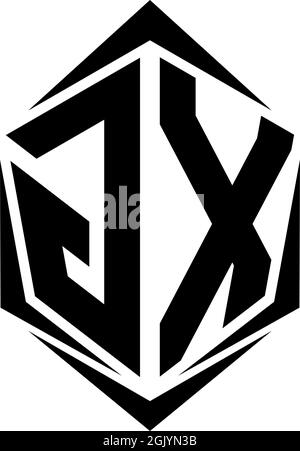 Initial GX logo design with Shield style, Logo business branding. Stock Vector