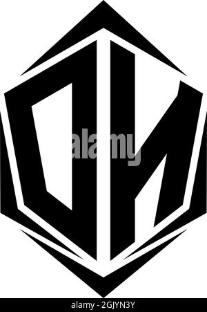 Initial DN logo design, Initial DN logo design with Shield style, Logo business branding. Stock Vector