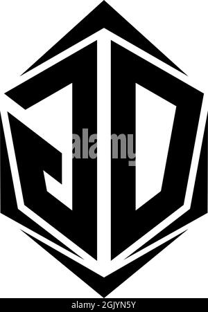 Initial GD logo design with Shield style, Logo business branding. Stock Vector