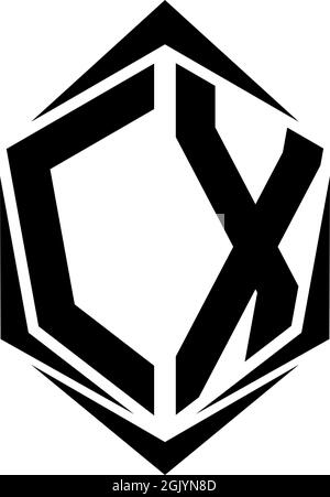 Initial CX logo design, Initial CX logo design with Shield style, Logo business branding. Stock Vector
