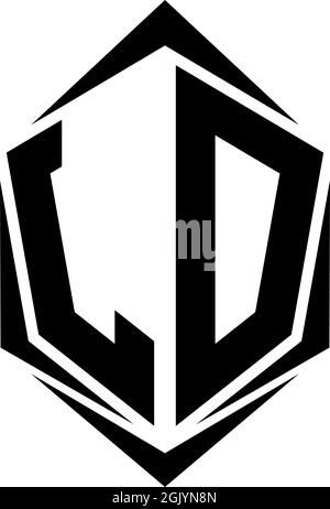 Initial JD logo design with Shield style, Logo business branding. Stock Vector