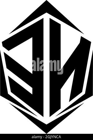 Initial EN logo design with Shield style, Logo business branding. Stock Vector