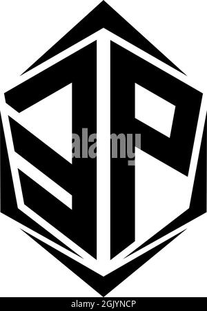 Initial EP logo design with Shield style, Logo business branding. Stock Vector