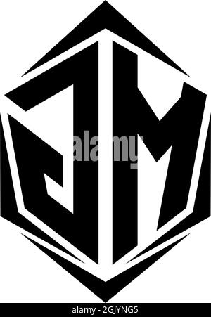 Initial GM Letter with Shield Style Logo Template Vector Stock Vector -  Illustration of brand, protect: 211481934