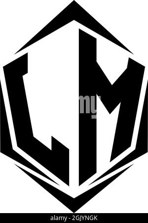 Initial JM logo design with Shield style, Logo business branding. Stock Vector